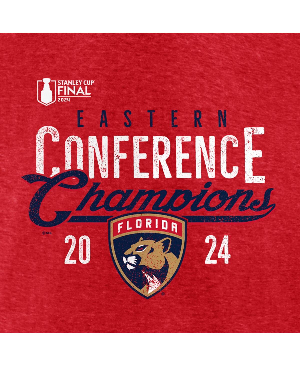 Fanatics Men'sFlorida Panthers 2024 Eastern Conference Champions Tri-Blend T-Shirt - Heather Red