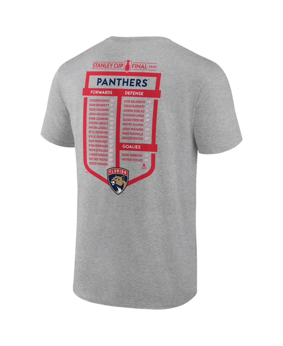 Fanatics Men'sFlorida Panthers 2024 Stanley Cup Final Roster T-Shirt - Steel