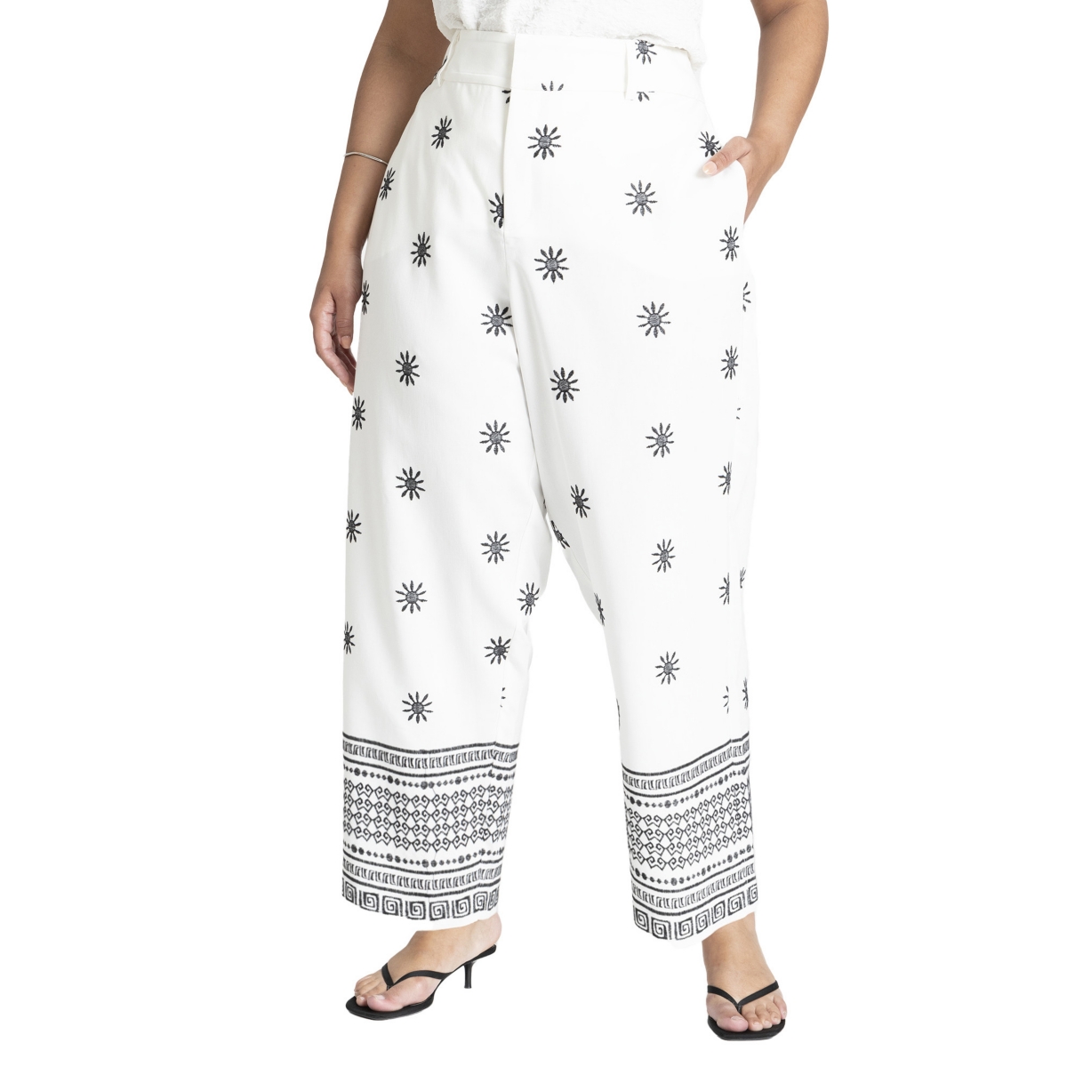 Eloquii Women's Embroidered Ankle Pant