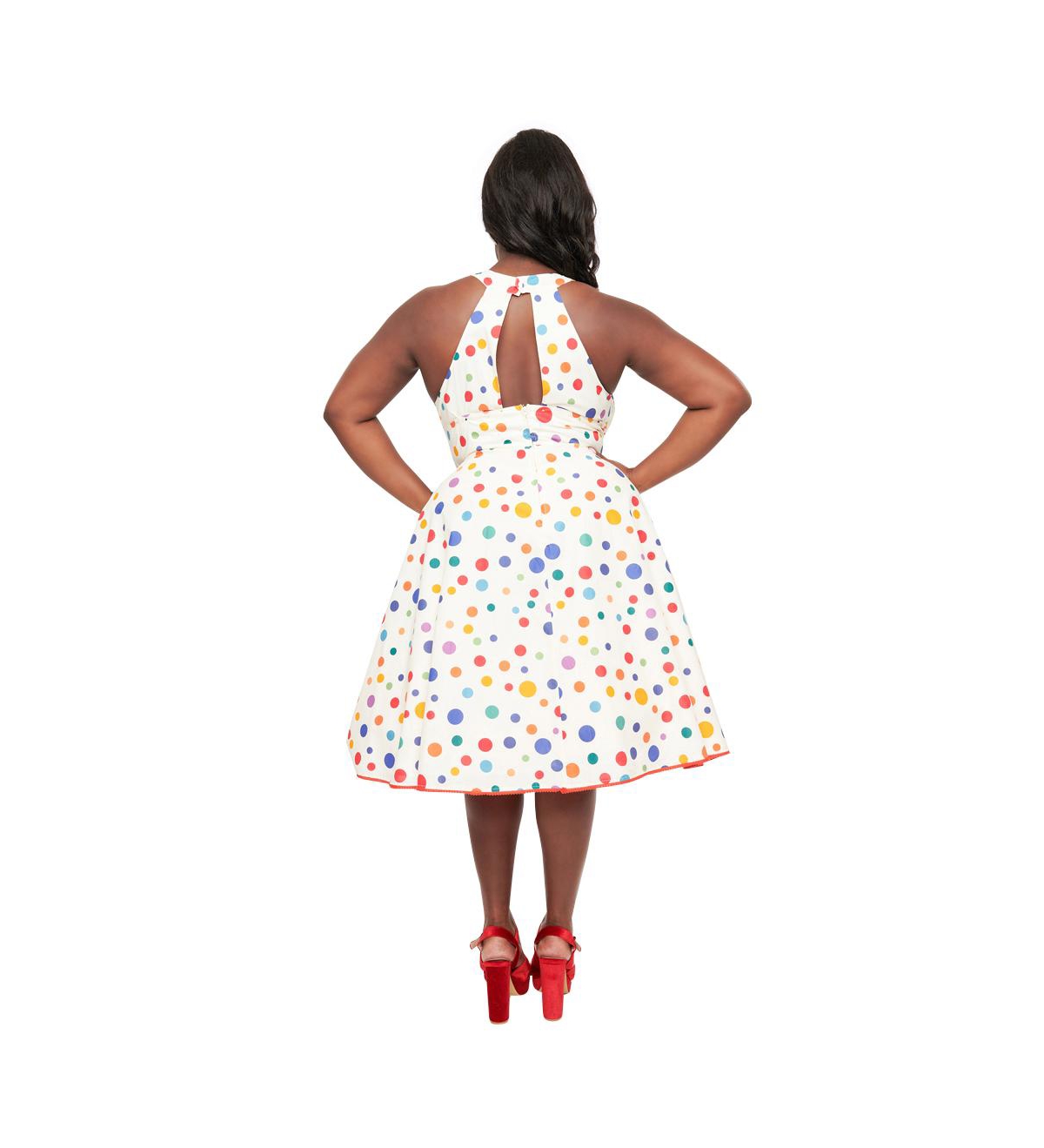 Unique Vintage Plus Size 1950s Halter Swing Dress