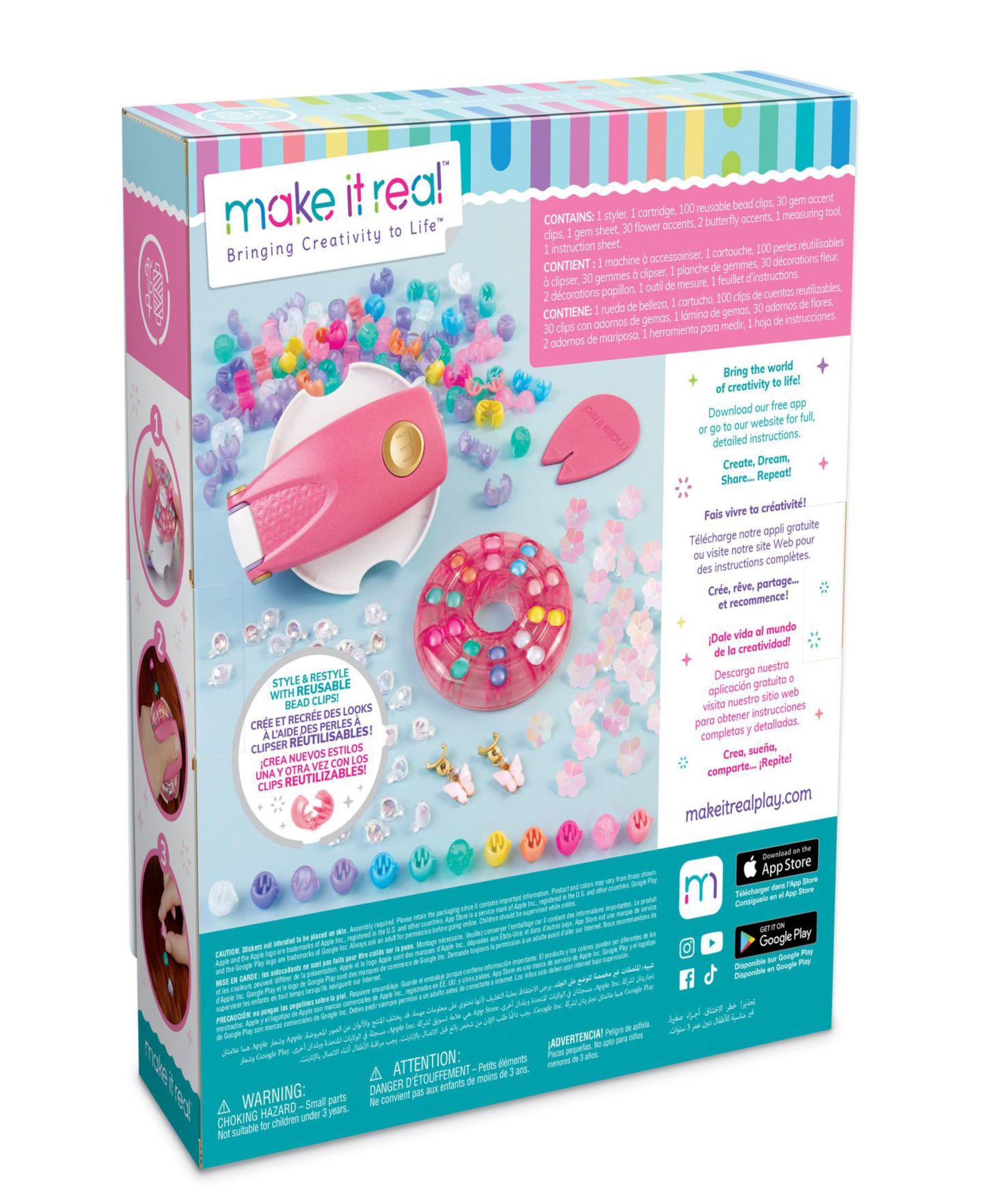 Детские игрушки Make It Real Snap N' Glam Hair Styling Set — фото 2