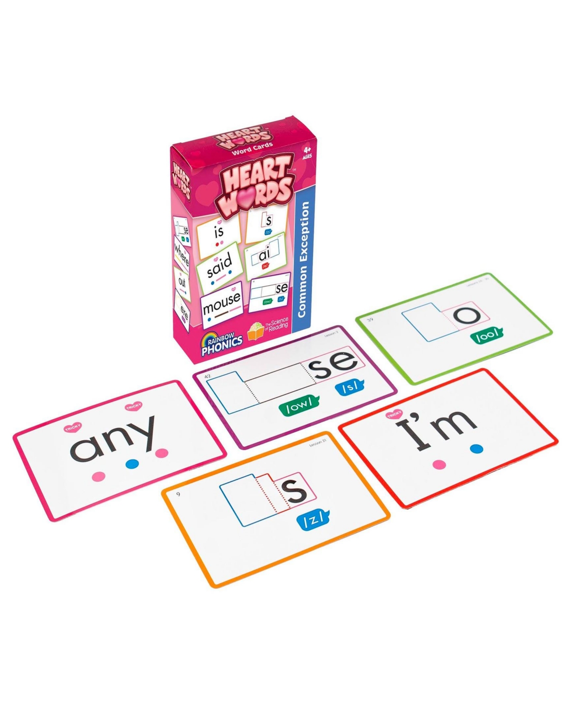 Junior Learning Rainbow Phonics - Heart Words Word Cards