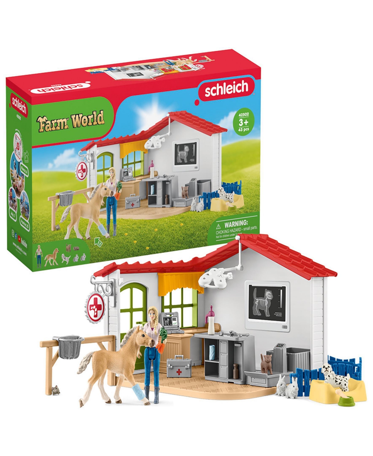 Schleich Farm World Veterinarian Practice With Pets Playset In Multi