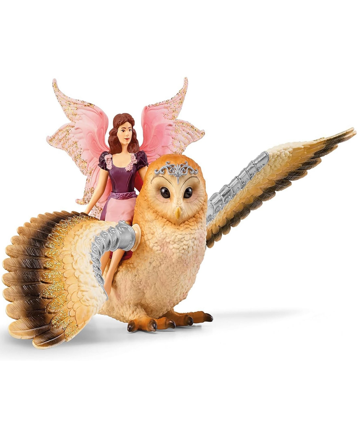 Schleich Bayala Fairy In Flight On Glam-owl Playset In Multi