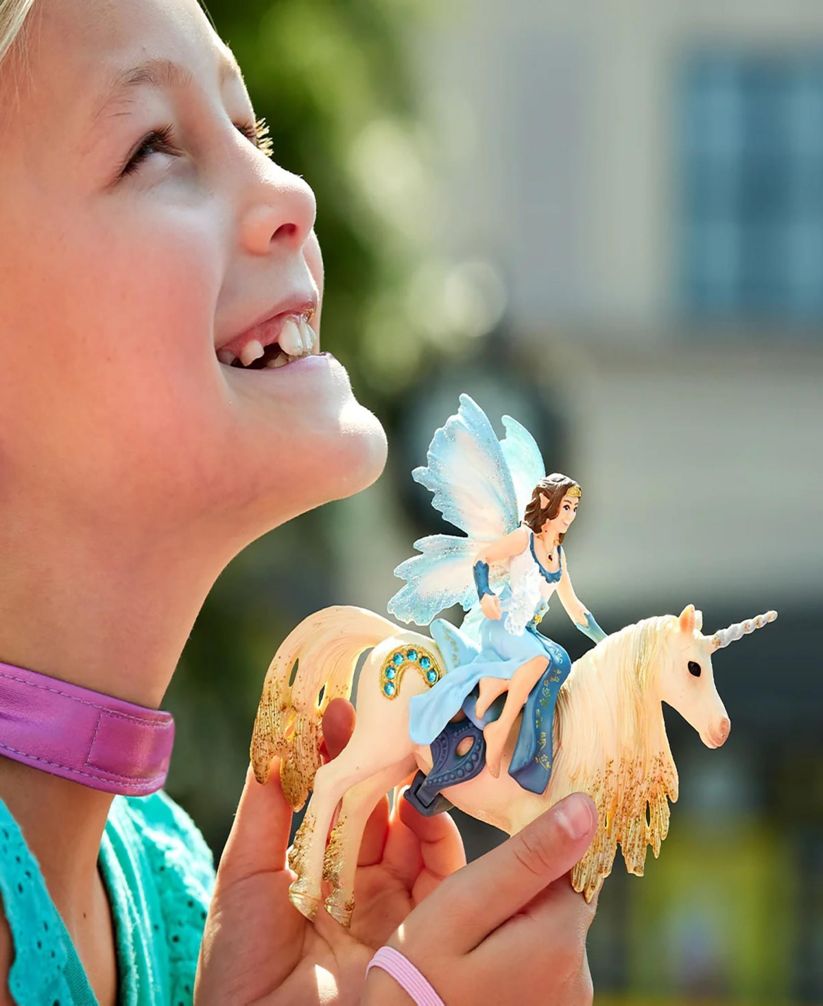 Schleich Bayala Eyela Riding On Golden Unicorn Playset In Multi