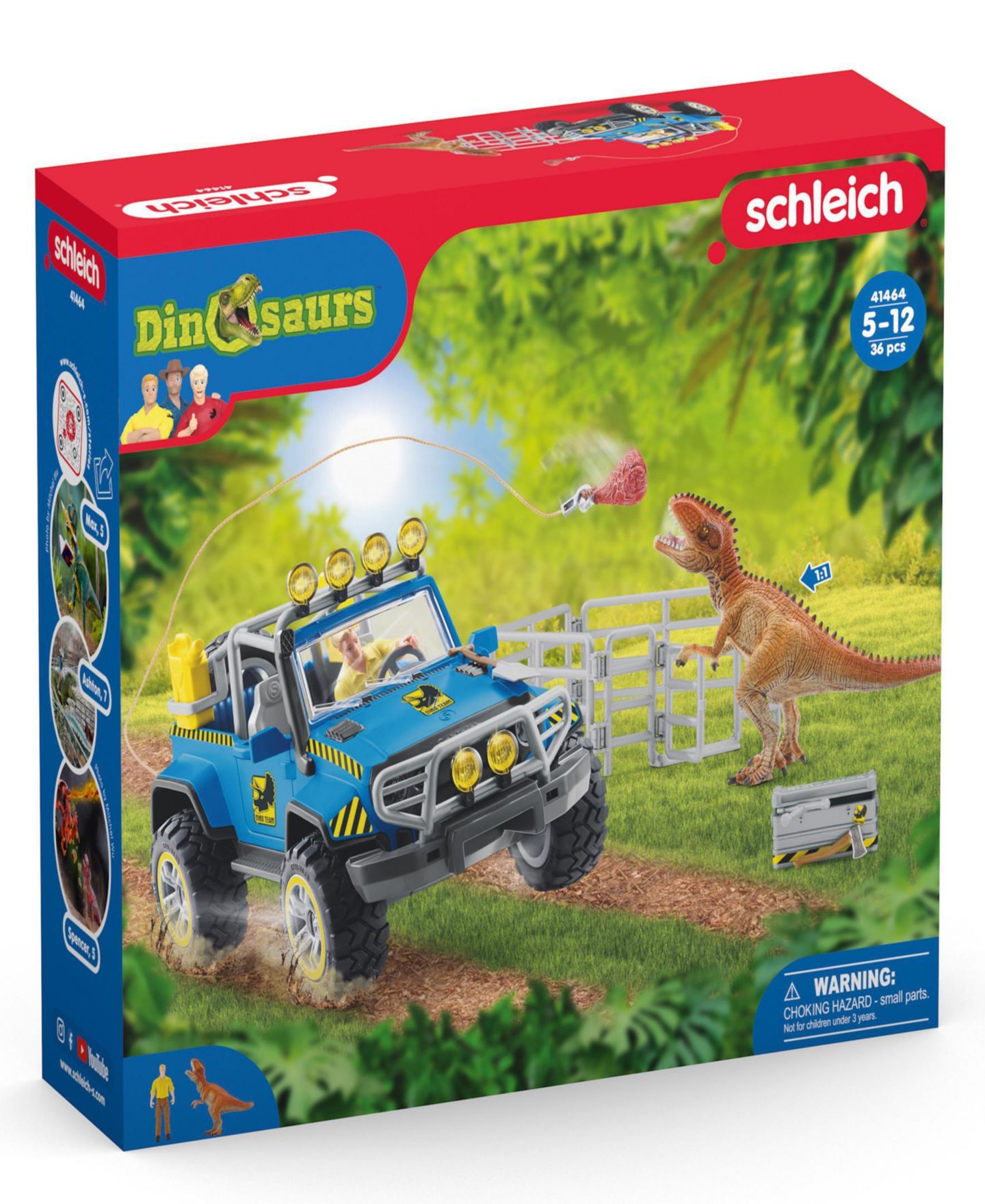 Детские фигурки Schleich Dinosaurs Off-Road Vehicle With Dino Outpost 14-Piece Playset, Ages 4+ — фото 7