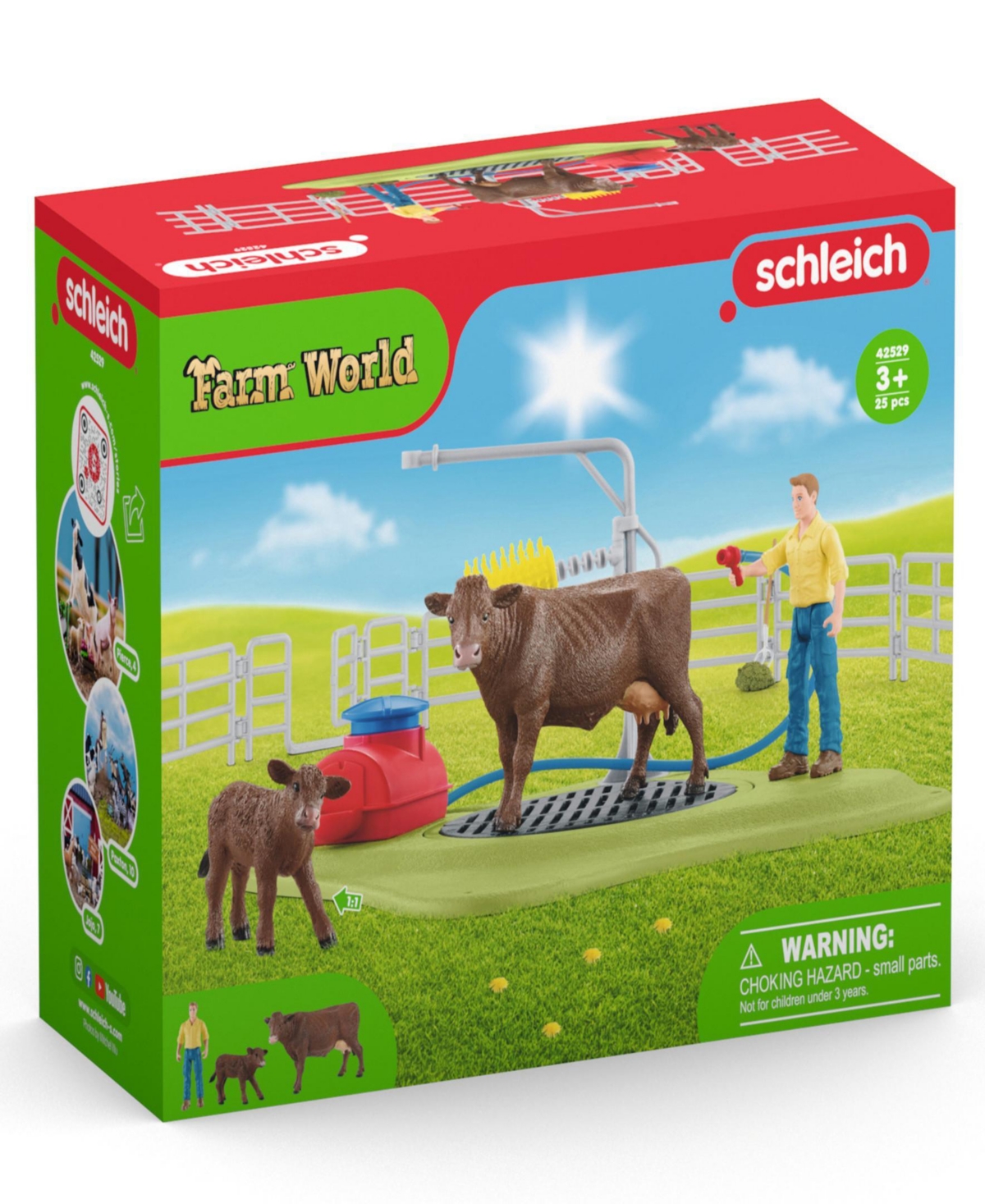 Schleich Farm World Happy Cow Wash Playset In Multi