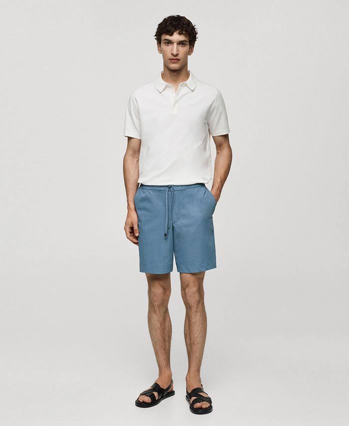 MANGO Men's Technical Fabric Drawstring Bermuda Shorts - Macy's