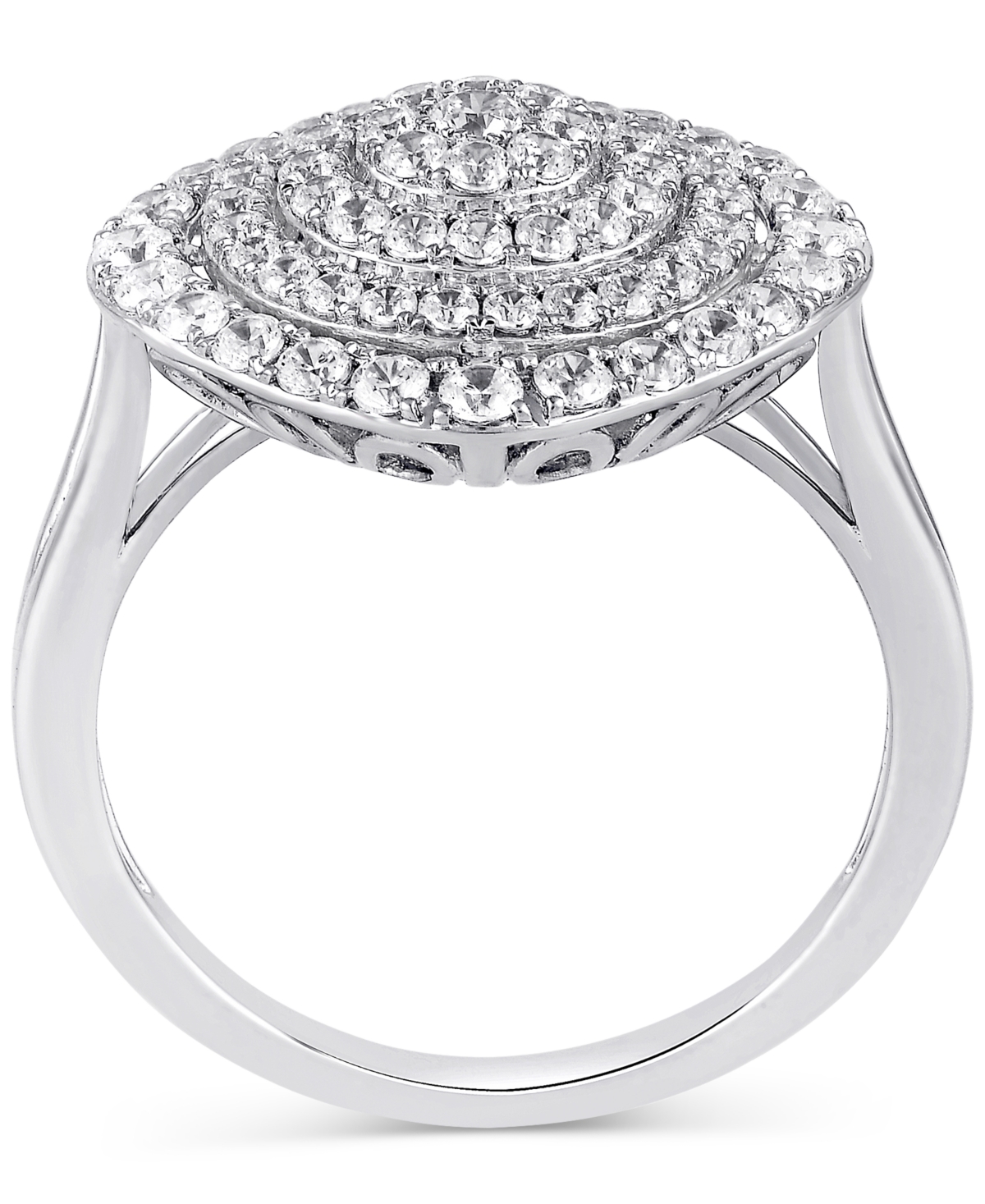 Macy's Diamond Concentric Circle Statement Ring (1 Ct. T.w.) In 10k White Gold In White Gold