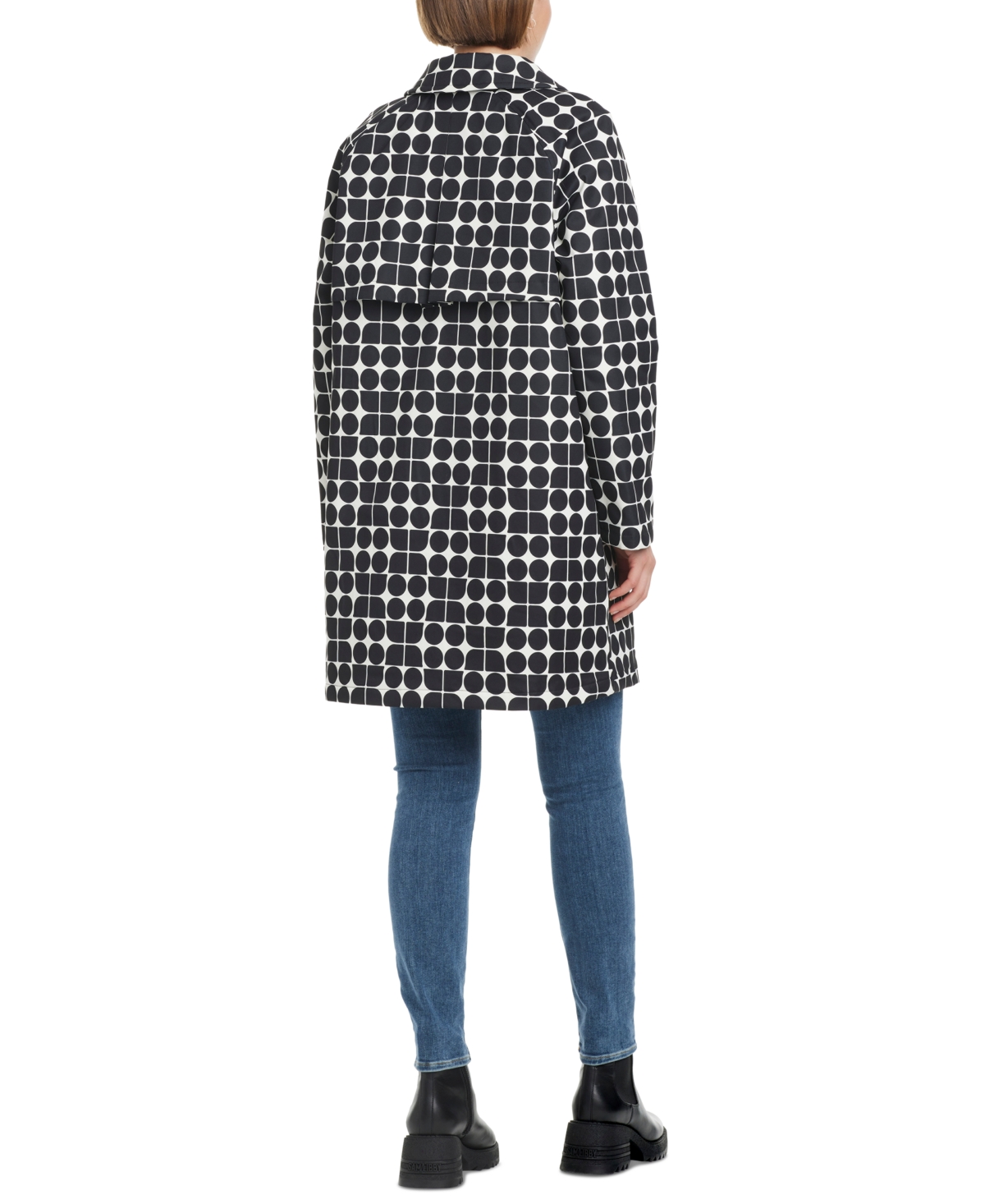 Kate Spade New York Women's Hooded Printed A-Line Raincoat