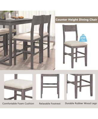 Streamdale 6-Piece Wooden Counter Height Dining Set with Bench