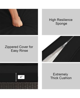 6PCS Outdoor Patio Rattan Furniture Set Cushioned Sectional Sofa