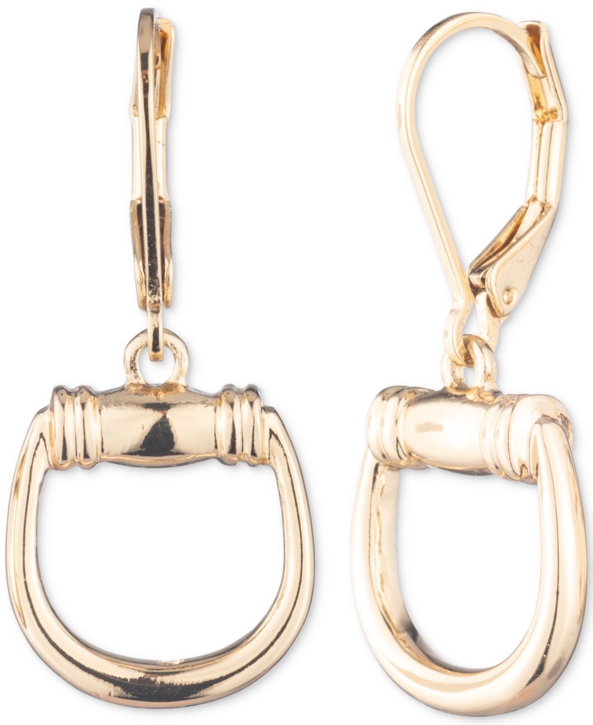 Horsebit-Style Drop Earrings - Silver