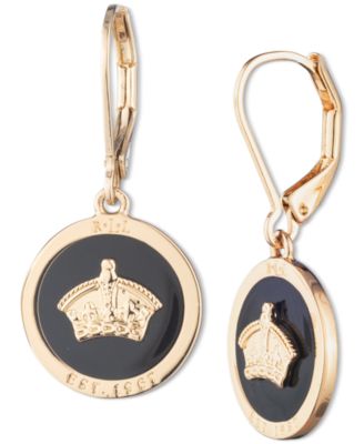 Lauren Ralph Lauren - Gold-Tone Color Disc Crown Drop Earrings