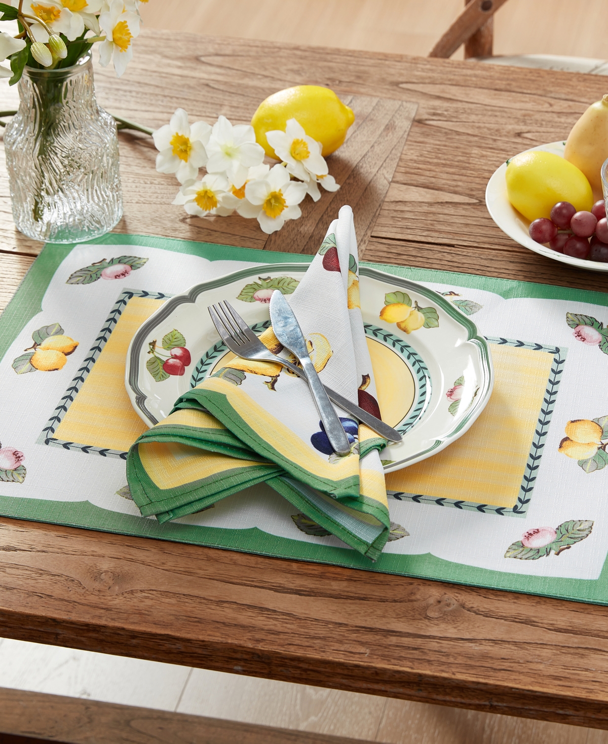 Elrene French Garden Stain And Water Resistant 14"x20" Placemats, Set Of 4 In Multi