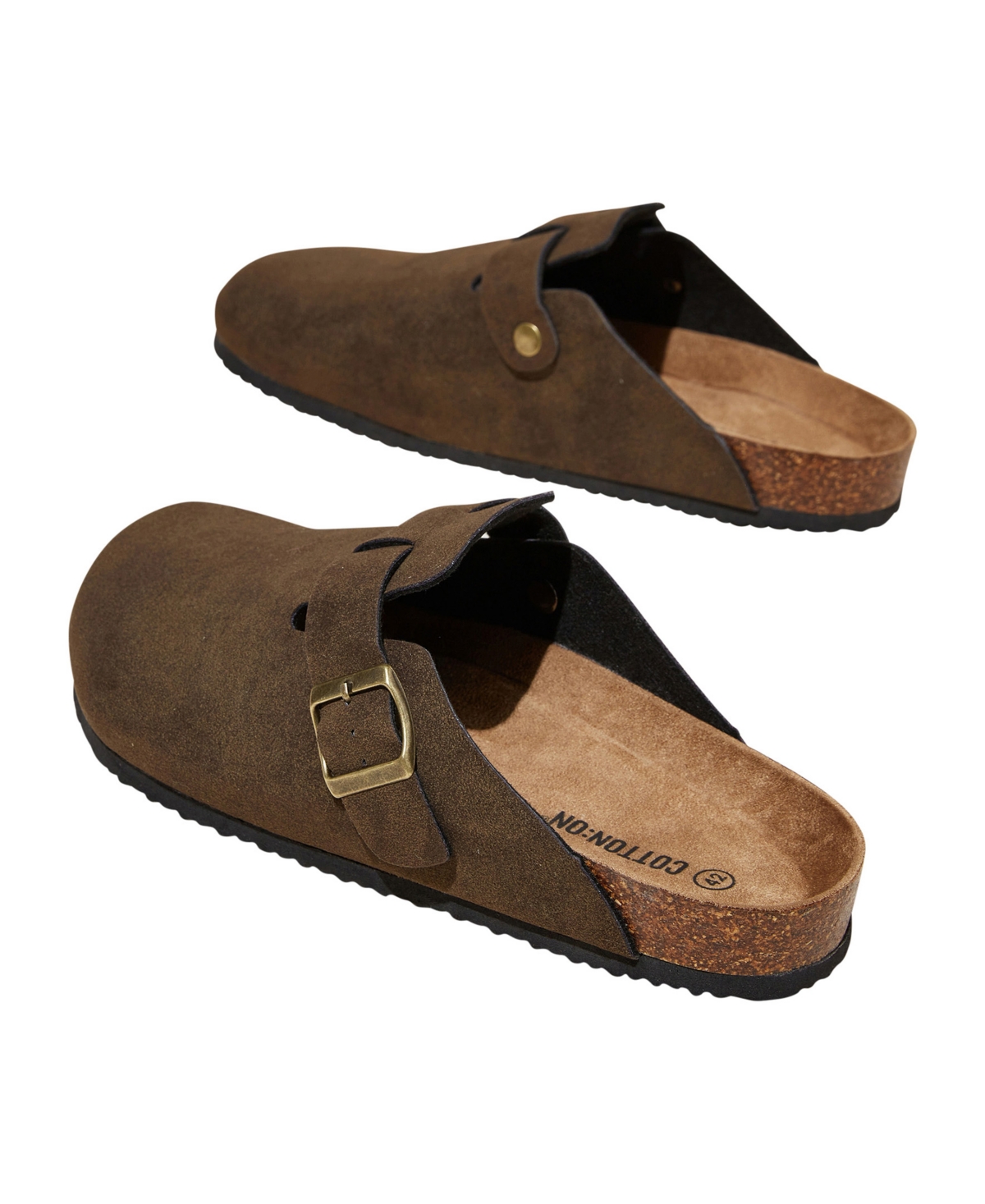 Shop Cotton On Closed Toe Buckle Slide In Brown