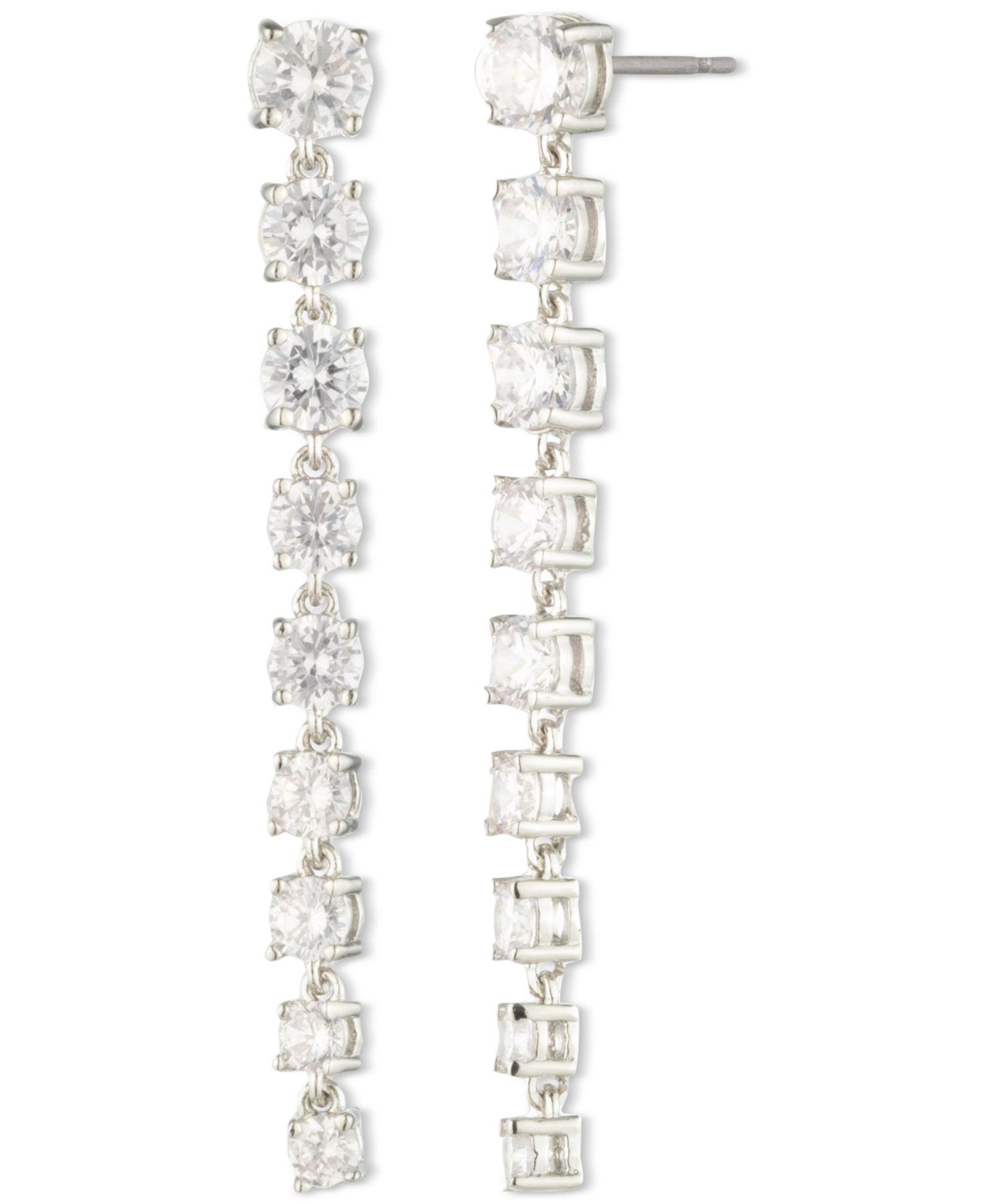 Cubic Zirconia Linear Drop Earrings