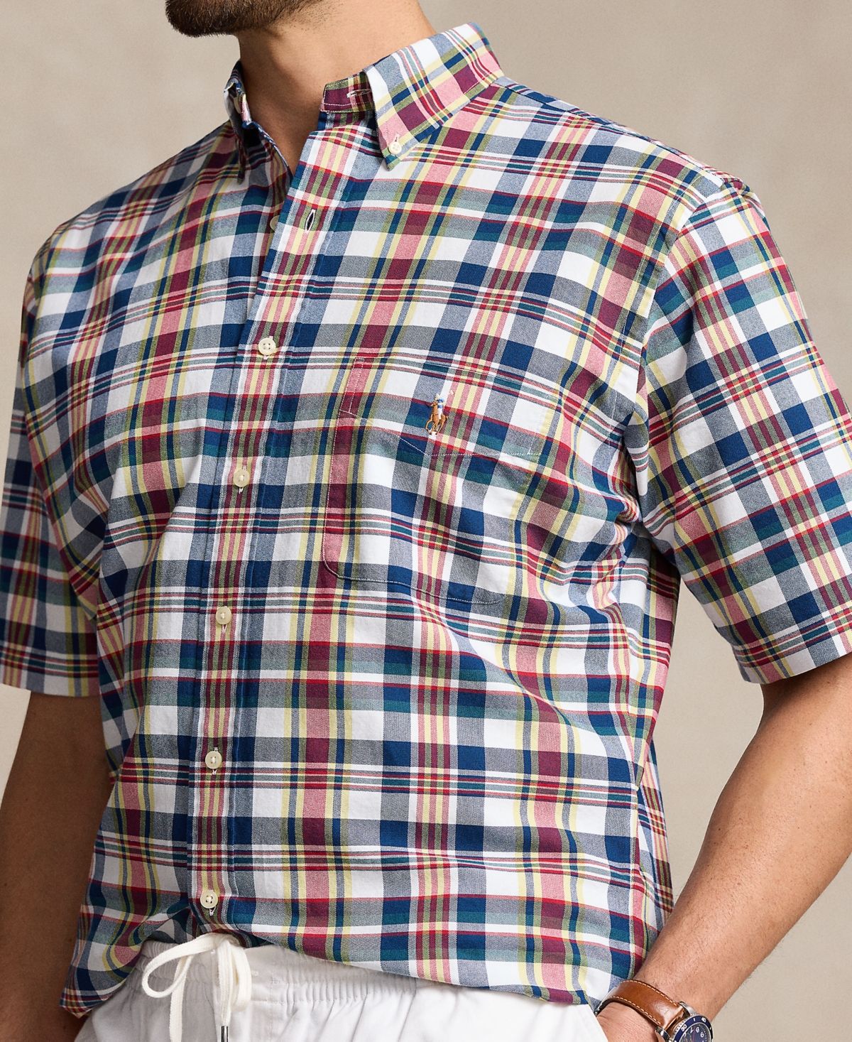 Polo Ralph Lauren Men's Big & Tall Plaid Oxford Shirt