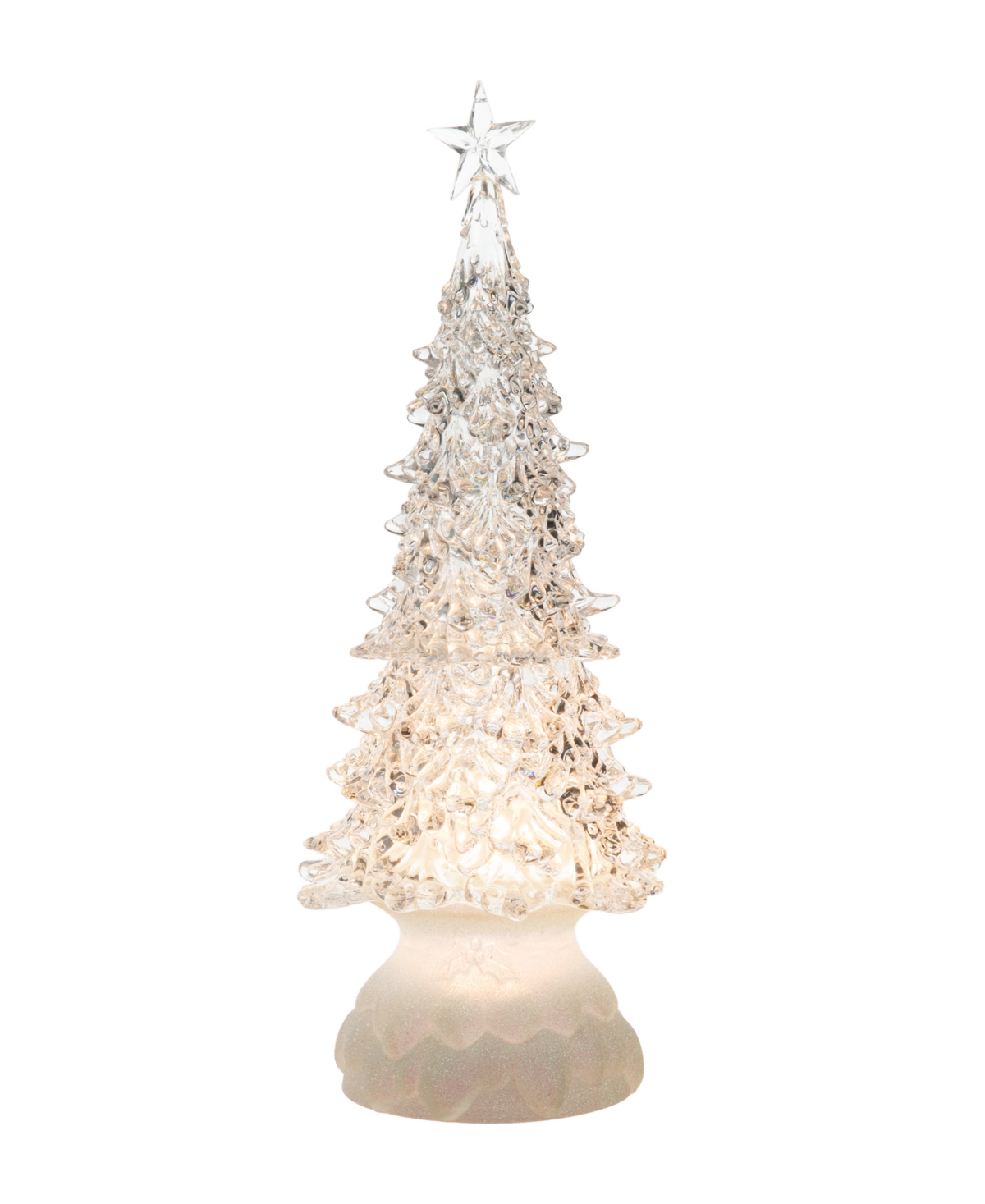 Glitzhome 18.5"h Christmas Lighted Acrylic Rotating Table Tree In Multi