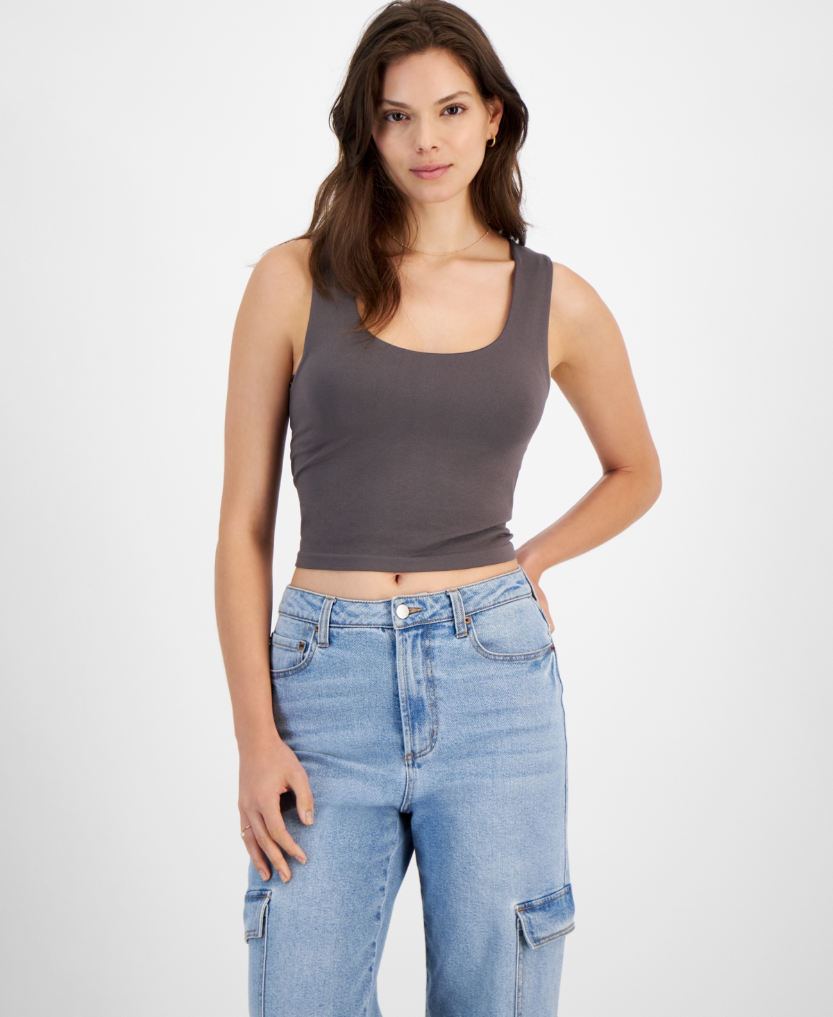 Hippie Rose Juniors' Seamless Scoop-Neck Tank Top