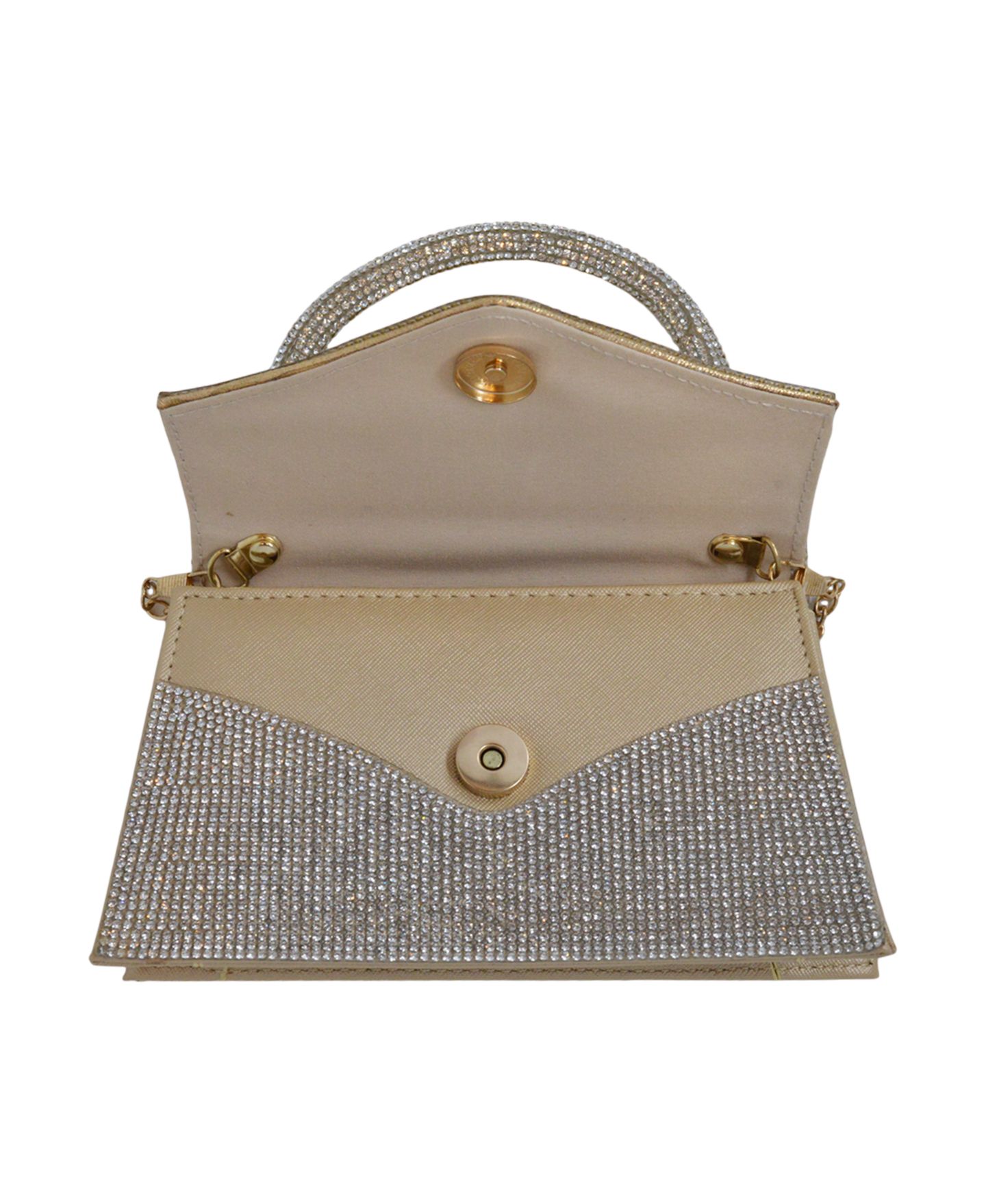 Женская сумка Bebe Hollywood Diamond Mini Satchel, цвет: Серебряный / Золотой — фото 4
