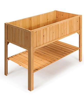 Wooden Elevated Planter Box Shelf Suitable for Garden Use