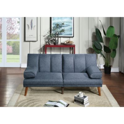 Simplie Fun Poly Fiber Adjustable Sofa Living Room Furniture Solid Wood ...