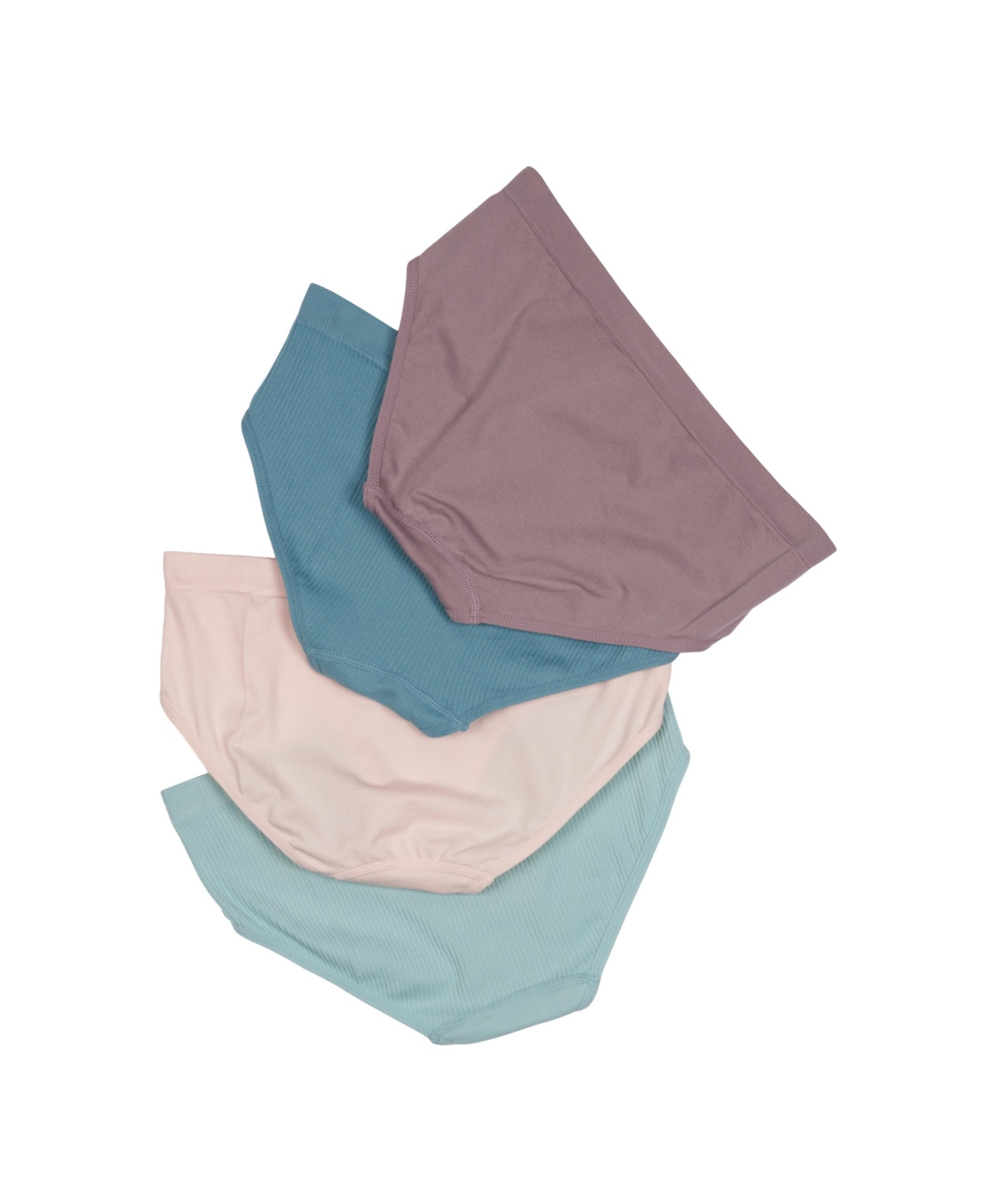 Bearpaw Girls 4-Pack Multi Color Seamless Hipster Underwear - ivory, teal, gunmetal