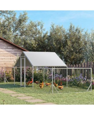VEVOR Chicken Coop, 9.8 x 6.6 x 6.5 ft, Large Metal Chicken Run, Rus