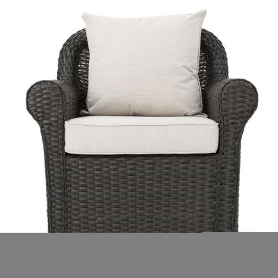 Streamdale Wicker Swivel Rocking Chair Cozy Outdoor Relaxation and Comfort