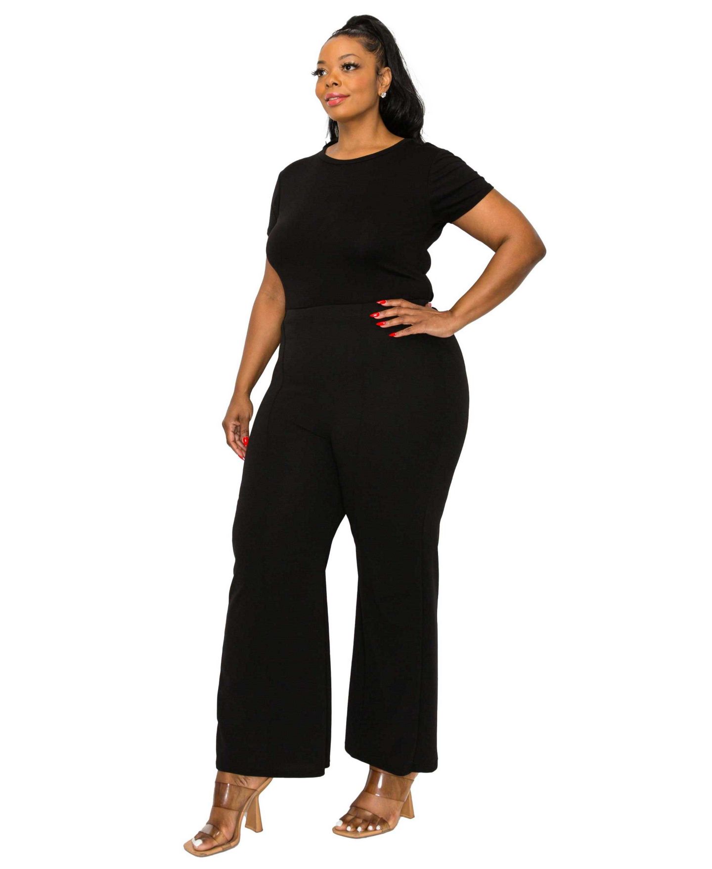 Женские брюки L I V D Plus Size Blake Pintuck, цвет: Чёрный — фото 2