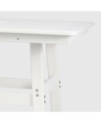 5 PC HDPE Outdoor Patio Dining Bar Table Set and Counter High Stools