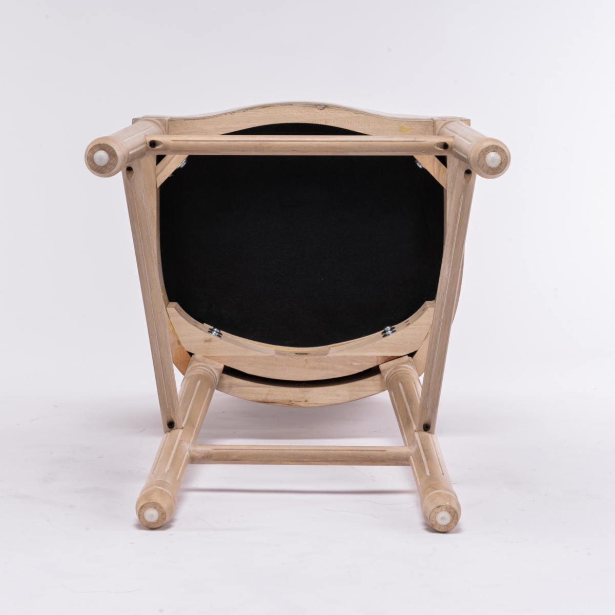 Streamdale Furniture French Country Wooden Bar Stools Rattan Back With Upholstered Seating, Beige And Natural, Set Of