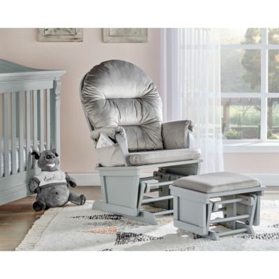 Simplie Fun Madison Glider And Ottoman Wood And Light Fabric
