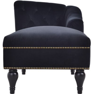 Velvet Button Tufted Chaise Lounge