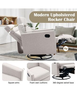 Streamdale Plush Nursery Rocker with Glider and Swivel