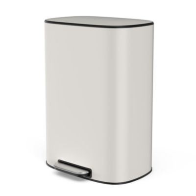 Stainless Steel 13 Gallon Kitchen Trash Can - White