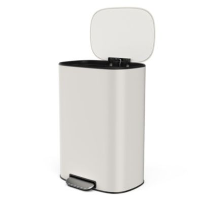 Stainless Steel 13 Gallon Kitchen Trash Can - White