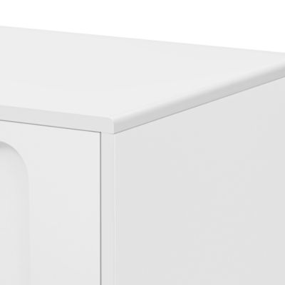 Streamdale Contemporary Sleek TV Stand with Glass-Front Cabinet and Drawers