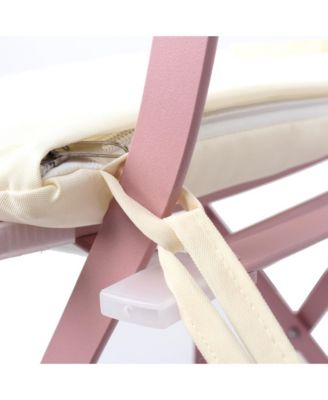 3 Pieces Patio Bistro Balcony Metail Chair Table Set-Pink