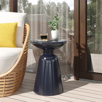 Streamdale Chic Side Table Modern Lines, Durable Iron Frame, No Assembly