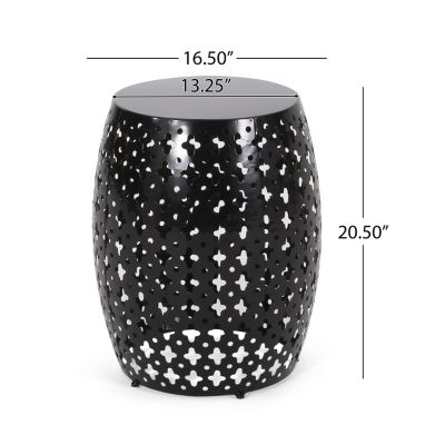 Streamdale Modern Side Table Elegant Iron Cut Design, Durable Frame, No Assembly