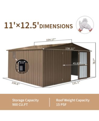 XL Weatherproof Storage Shed (900 cu. ft.) with Double Doors