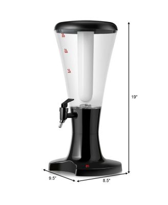 Set of 2 3L Draft Beer Tower Dispenser with LED Lights