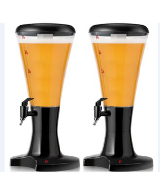 Set of 2 3L Draft Beer Tower Dispenser with LED Lights
