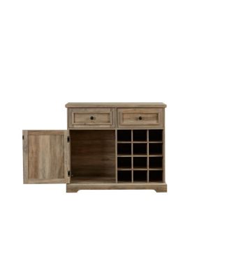 Farmhouse Buffet Cabinet with Wine Storage, Gray Wash 39.37x15.75x34