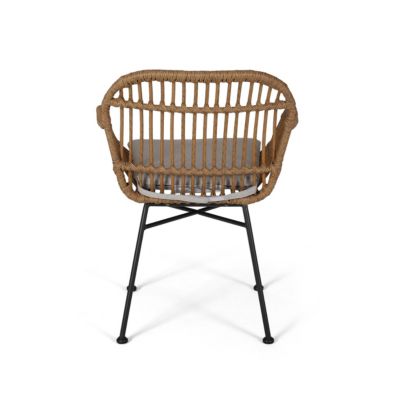 Modern Rattan Chair with Water-Resistant Cushions