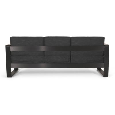 Streamdale Water-Resistant Aluminum Outdoor Sofa with Wood Composite Accents