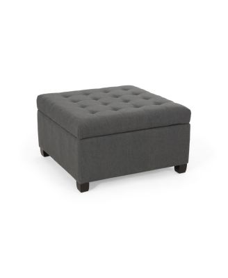 Modern Ottoman with Storage | Plush Upholstery | Contemporary Waffle Stitch
