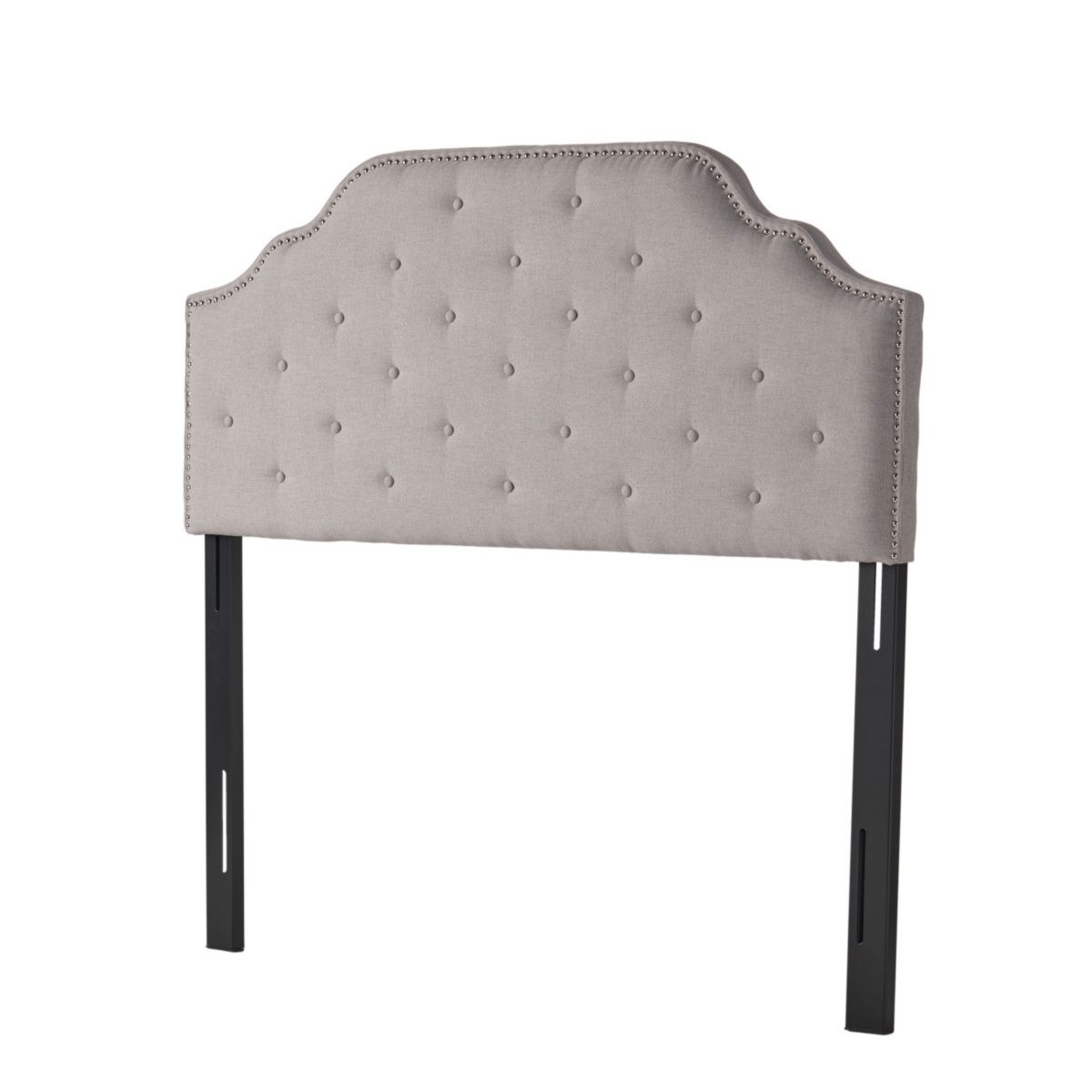 Streamdale Furniture Contemporary Upholstered Button Tufted Headboard with Nailhead Accents